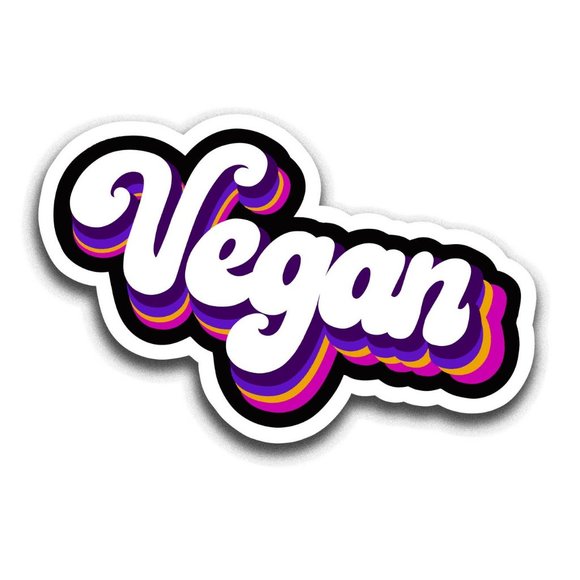 5/$15 Vegan Retro Style Vinyl Glossy Sticker - Picture 1 of 2